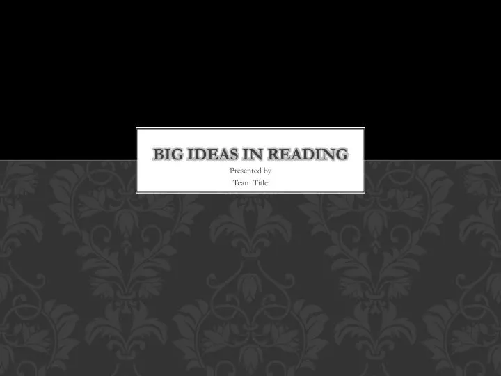 big ideas in reading