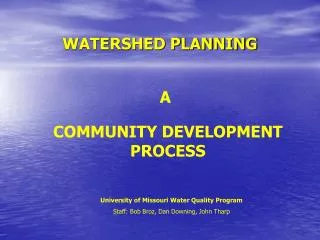 WATERSHED PLANNING