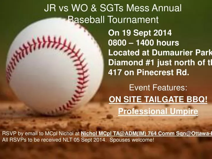 jr vs wo sgts mess annual baseball tournament