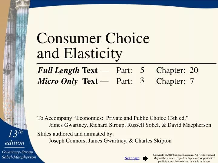 consumer choice and elasticity