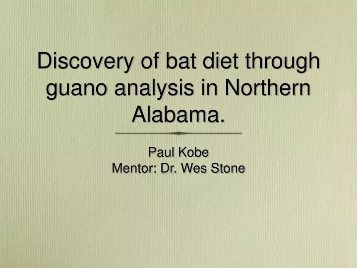 discovery of bat diet through guano analysis in northern alabama