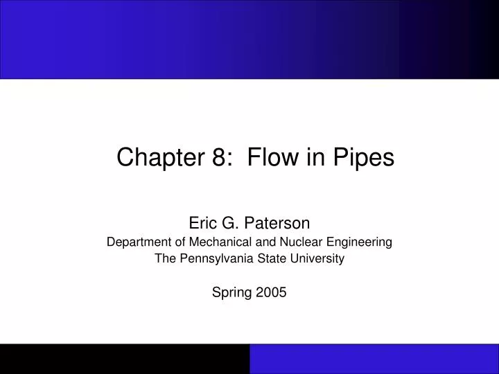 chapter 8 flow in pipes