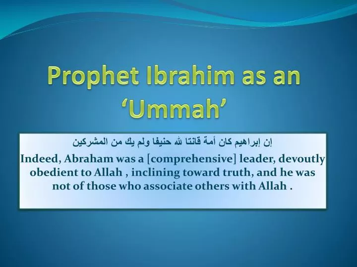 prophet ibrahim as an ummah