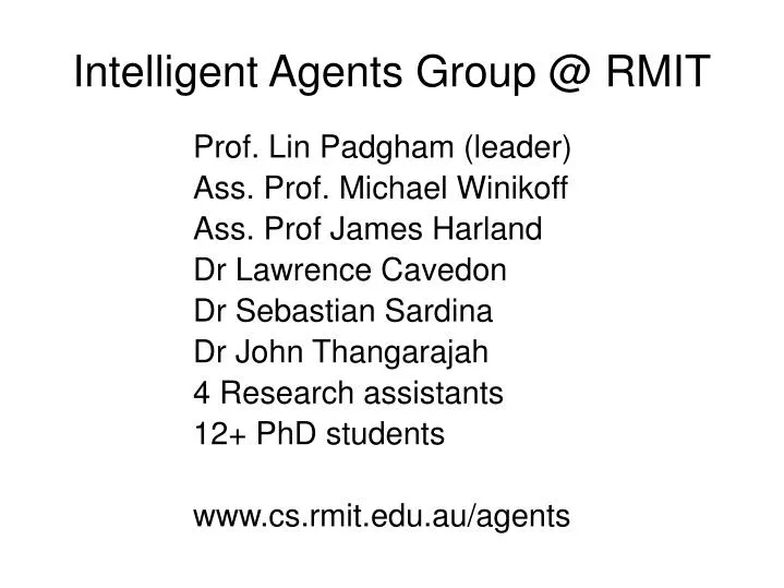 intelligent agents group @ rmit