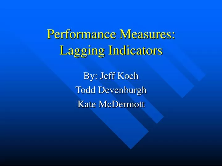 performance measures lagging indicators