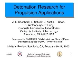 Detonation Research for Propulsion Applications