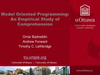Model Oriented Programming: An Empirical Study of Comprehension