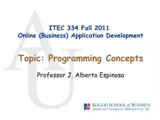 ITEC 334 Fall 2011 Online (Business) Application Development