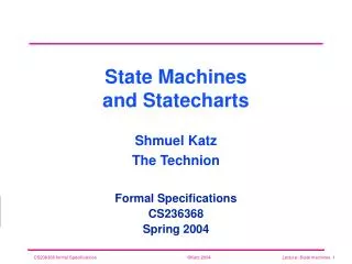 State Machines and Statecharts