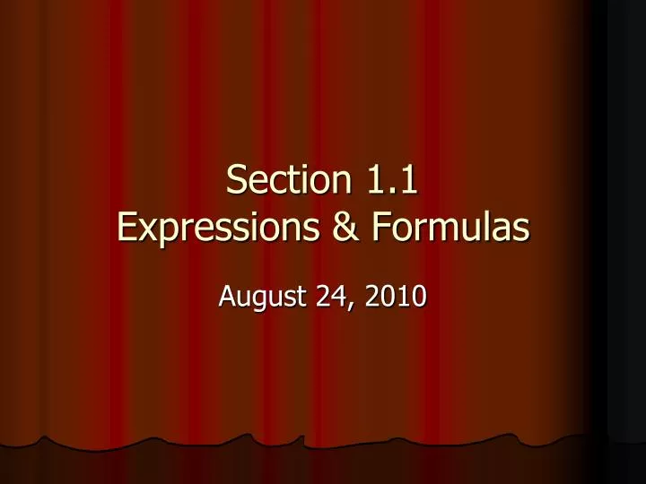 section 1 1 expressions formulas