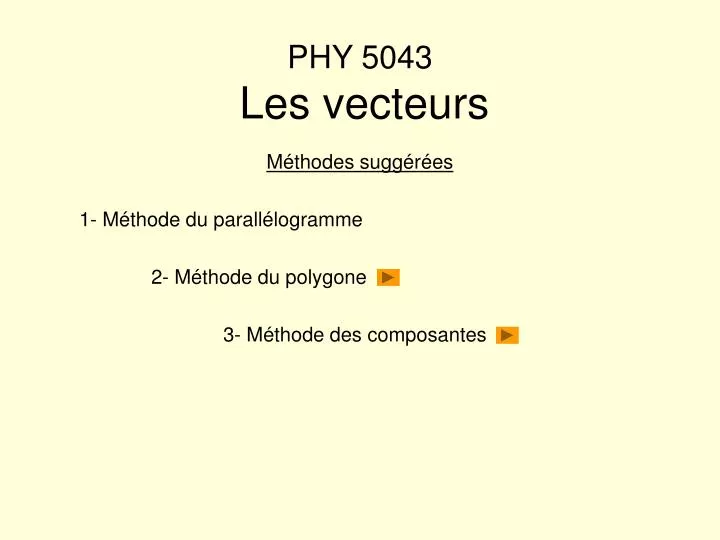 phy 5043 les vecteurs