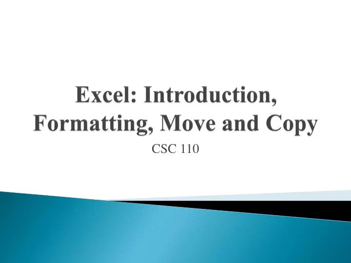 excel introduction formatting move and copy