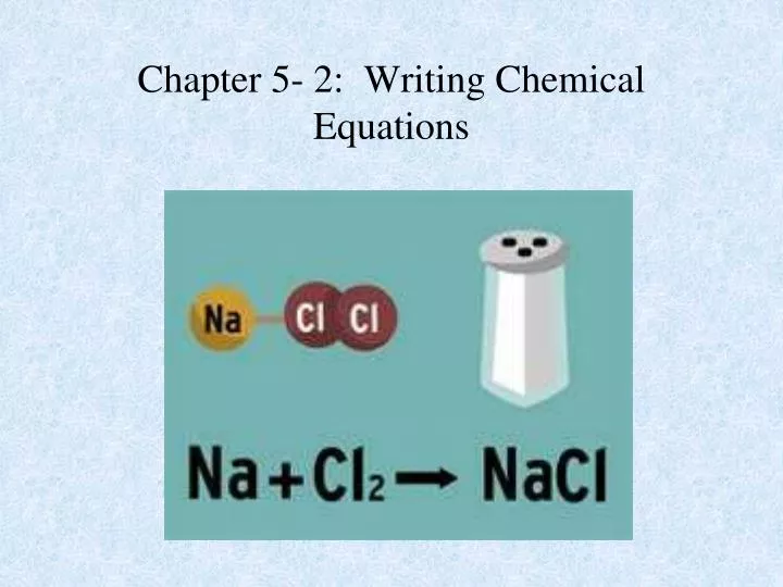 chapter 5 2 writing chemical equations