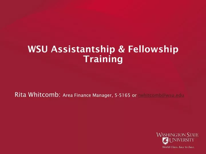 wsu assistantship fellowship training