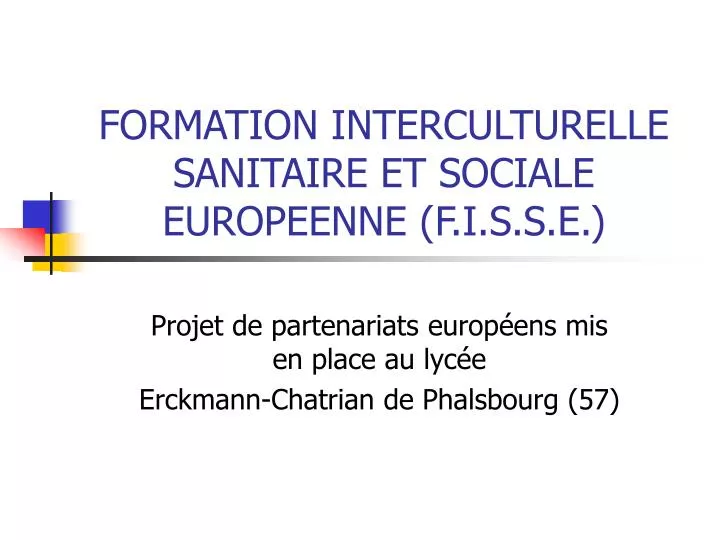 formation interculturelle sanitaire et sociale europeenne f i s s e