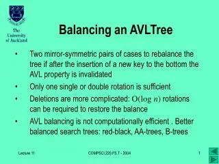 Balancing an AVLTree