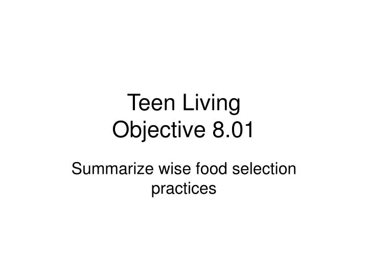 teen living objective 8 01