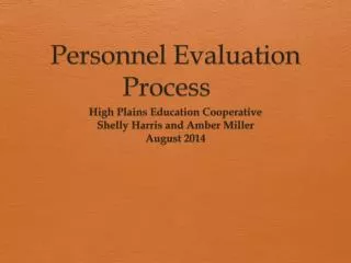 Personnel Evaluation Process