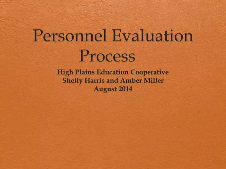 personnel evaluation process