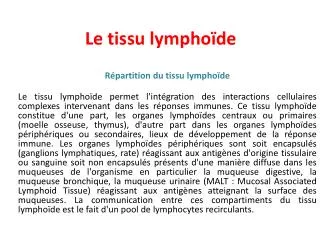 le tissu lympho de