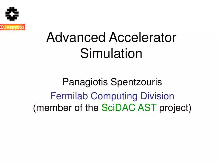 advanced accelerator simulation