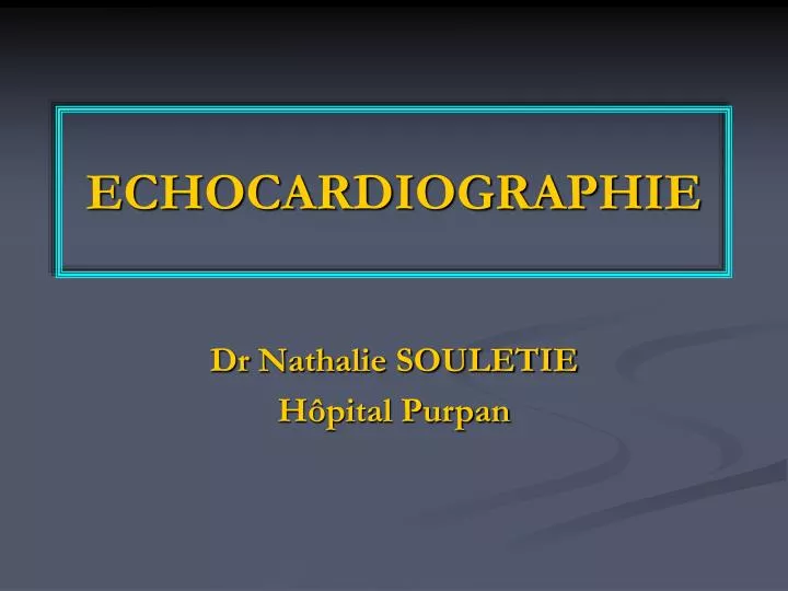 echocardiographie