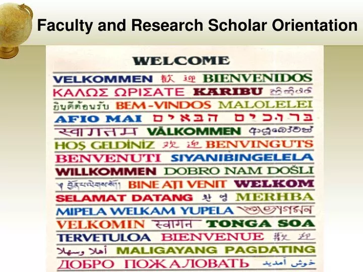 faculty and research scholar orientation