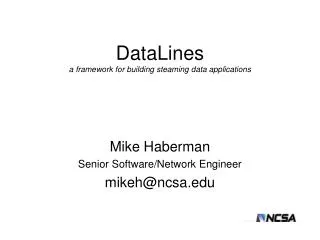 DataLines a framework for building steaming data applications