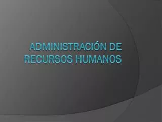 administraci n de recursos humanos