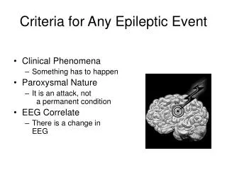 Criteria for Any Epileptic Event