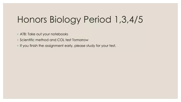 honors biology period 1 3 4 5