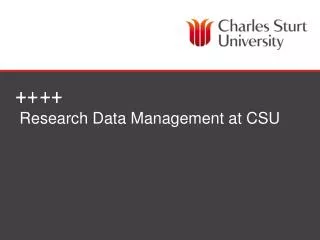 Research Data Management at CSU