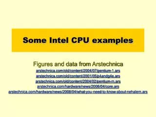 Some Intel CPU examples