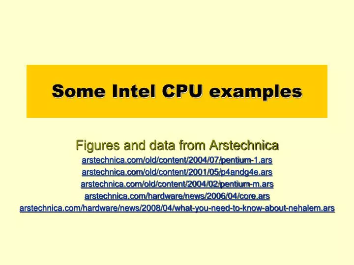 some intel cpu examples