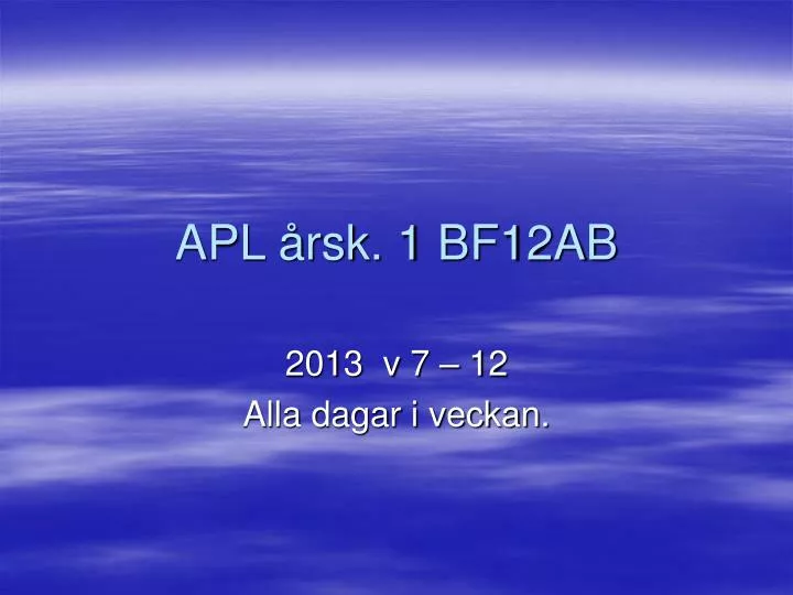 apl rsk 1 bf12ab