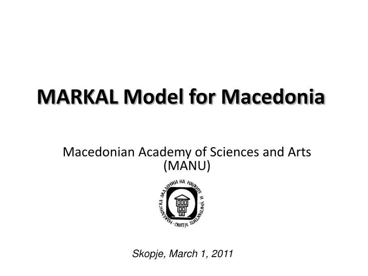 markal model for macedonia