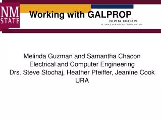 Working with GALPROP