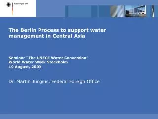 The Berlin Process to support water management in Central Asia