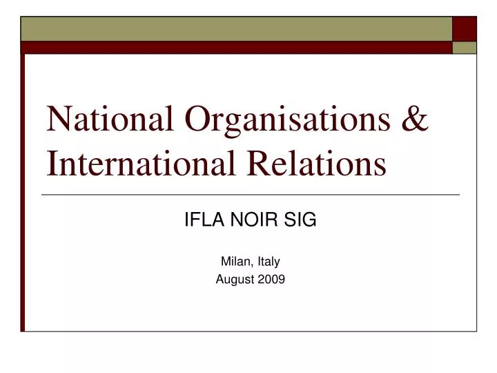 national organisations international relations