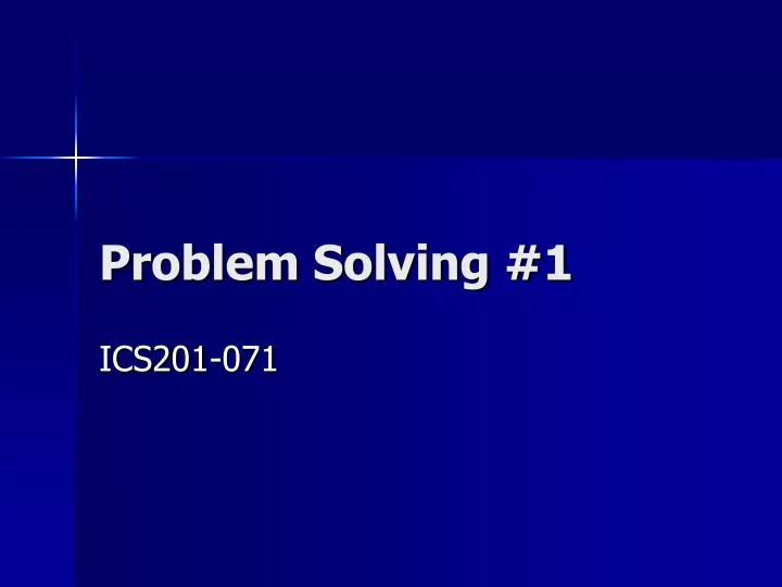 problem solving 1