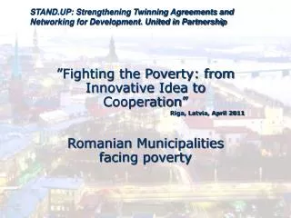 STAND.UP: Strengthening Twinning Agreements and Networking for Development. United in Partnership