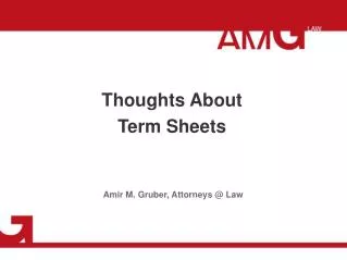 Thoughts About Term Sheets