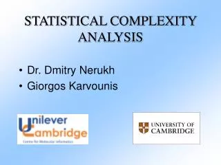 STATISTICAL COMPLEXITY ANALYSIS