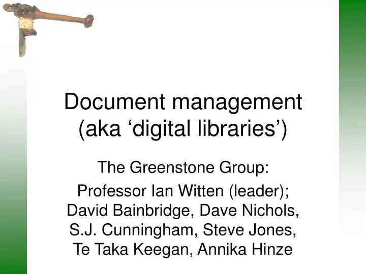 document management aka digital libraries