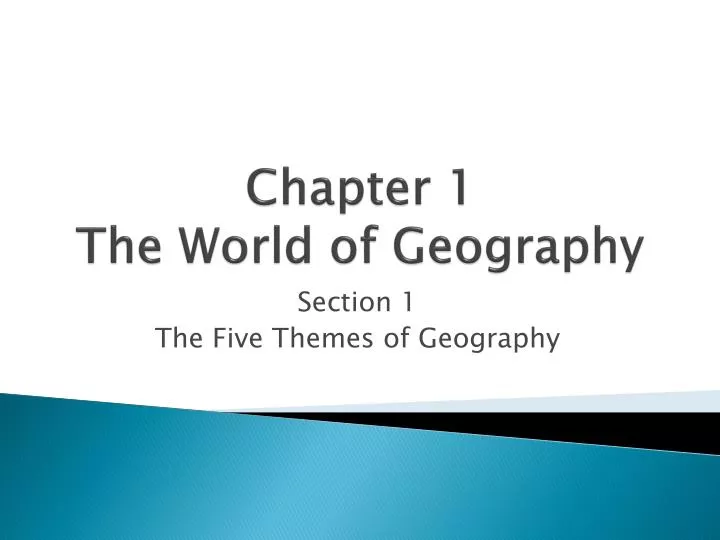 chapter 1 the world of geography