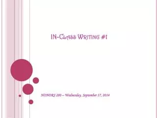 IN-Class Writing #1