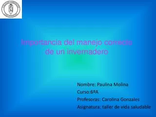 importancia del manejo correcto de un invernadero