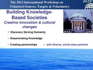 Building Knowledge-Based Societies Creative innovation &amp; cultural changes