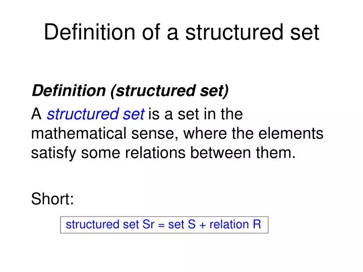 definition of a structured set