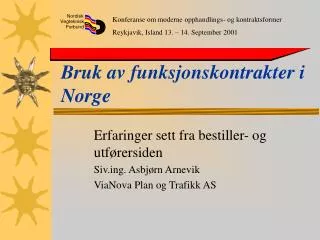 bruk av funksjonskontrakter i norge